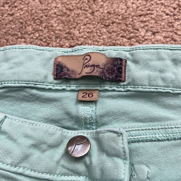 Paige Peg Skinny Pastel Green Jeans - Picture 8 of 10